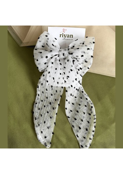 Siyah-Beyaz Puantiyeli Kadın Kurdele Toka modelleri