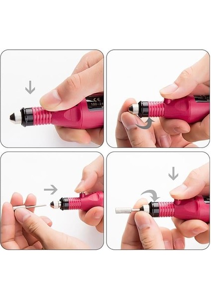 SN-27091 Hız Ayarlı Tırnak Freze Törpü Manikür Pedikür Seti 6 Başlıklı Elektrikli AC220V fırsatları
