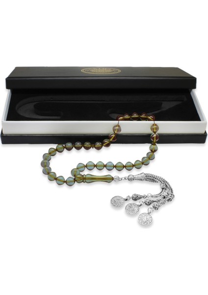 Kararmaz Metal Mecidiye Püsküllü Istanbul Kesim Su Mavi Ateş Kehribar Tesbih