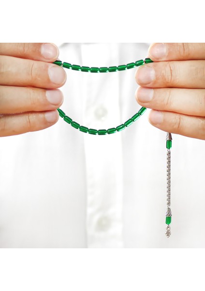 Kararmaz Metal Arnavut Zincir Püsküllü Kapsül Kesim Yeşil Mini Boy Ateş Kehribar Tesbih modelleri