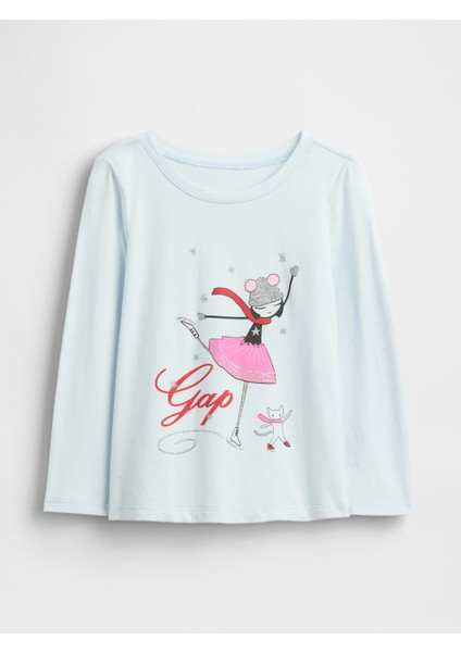 Kız Bebek Açık Mavi Gap Logo T-Shirt