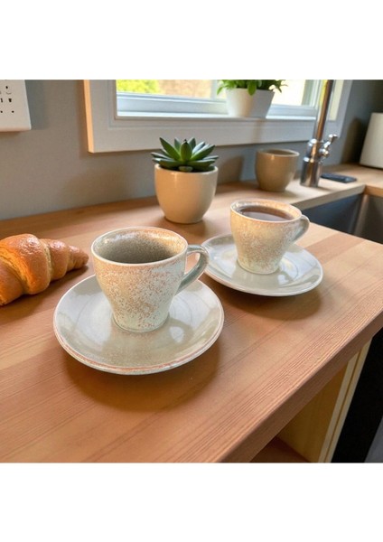 Homeinn Rustik Dokulu 2’li Seramik Kahve Fincan Takımı – Doğal Tonlarda, El Işçiliği Görünümlü Modern Set modelleri
