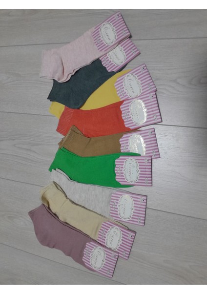 Kadın 6'lı Cotton Patik Karışık Renk Çorap