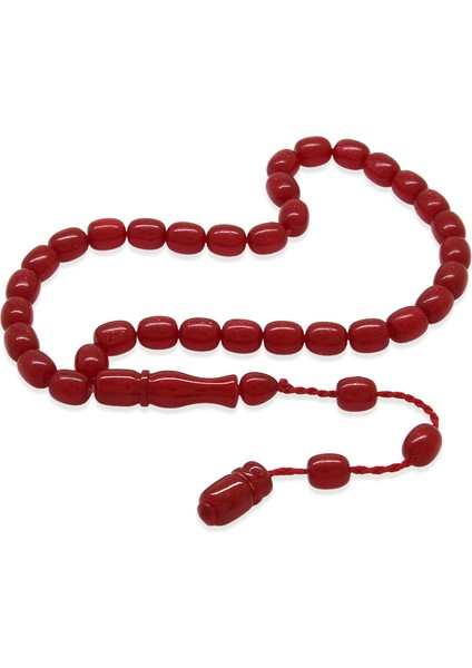 Sistemli Küp Kesim Bilek Boy Sedefli Kırmızı Ateş Kehribar Tesbih