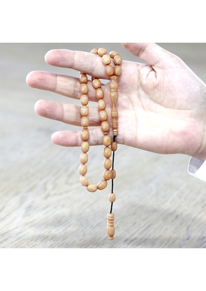 Sistemli Arpa Kesim Krem Rengi Sıkma Kehribar Tesbih modelleri