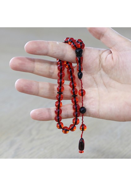 Sistemli Küre Kesim Kırmızı Ateş Kehribar Tesbih modelleri