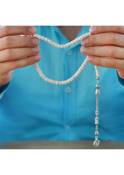 Kararmaz Metal Ayyıldız Püsküllü Kapsül Kesim Pirinç Işlemeli Deve Kemiği Tesbih fırsatları