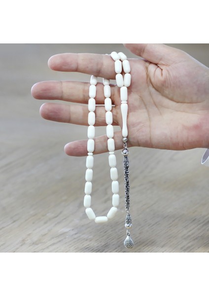 Deve Kemiği Tesbih - 925 Ayar Gümüş Kral Püsküllü - Kapsül Kesim modelleri