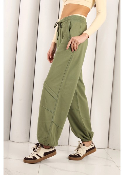 Kadın Yeşil Lastik Paça Eşofman Altı | MSC2617 modelleri