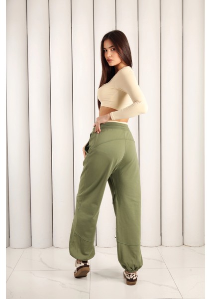 Kadın Yeşil Lastik Paça Eşofman Altı | MSC2617 indirimleri