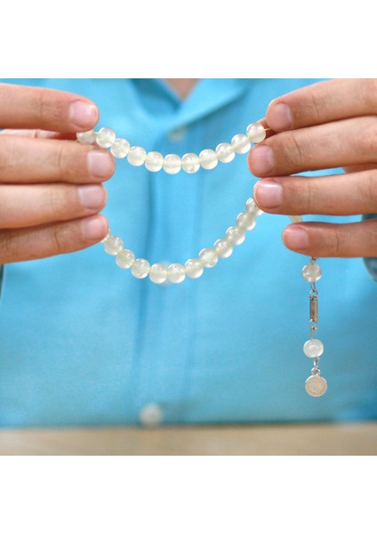 Kararmaz Metal Tuğra Püsküllü Küre Kesim Şeffaf Renk Kedigözü Tesbih indirimleri