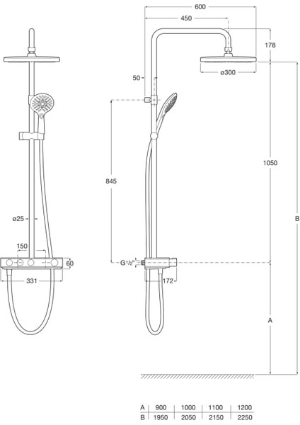 Roca Index-T Termostatik Duş Kolonu A5A9J09C00