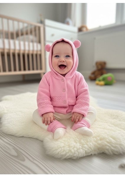 Bebek Çift Kat Triko Hırka