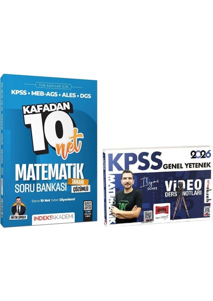 Yargı + Indeks 2026 Kpss Matematik Video Ders Notları + Kafadan 10 Net Soru Bankası 2 Li Set - Ilyas