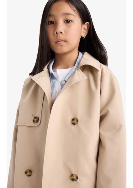 Kız Çocuk Düğmeli Kısa Trençkot D6938A825AU