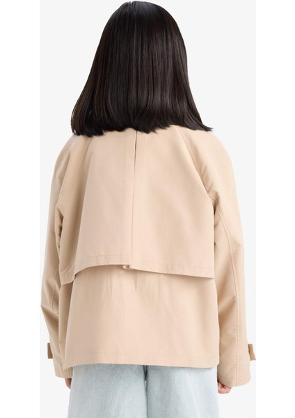 Kız Çocuk Düğmeli Kısa Trençkot D6938A825AU