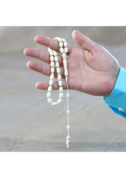 Sistemli Tombul Kapsül Kesim Naturel Renk Deve Kemiği Tesbih modelleri