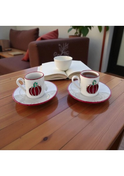 Homeinn Balkabağı Desenli 2’li Kahve Fincan Takımı – Şık Sunum, Hediyelik, Dekoratif, Seramik fiyatları