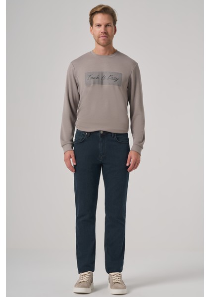 Erkek Haki Denim 5 Cep Slim Fit Jean Kot Pantolon modelleri