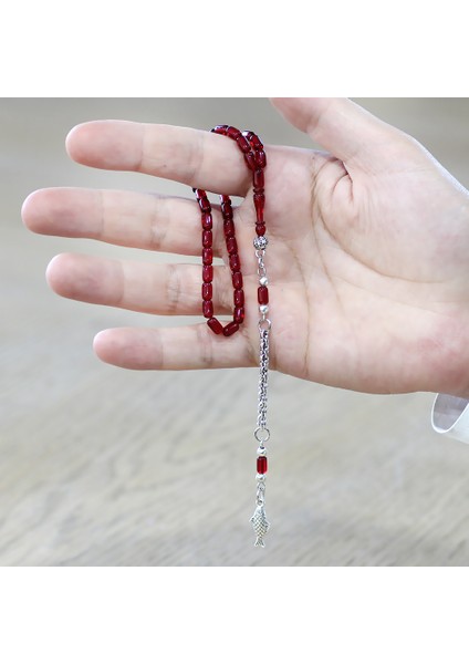 Kararmaz Metal Arnavut Püsküllü Kapsül Kesim Kırmızı Siyah Mini Boy Ateş Kehribar Tesbih fırsatları