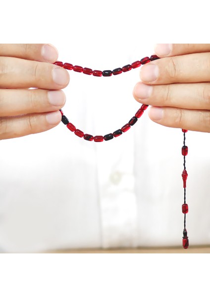 Ateş Kehribar Tesbih - Mini Boy - Sistem Takımlı - Kırmızı Siyah - Kapsül Kesim fırsatları