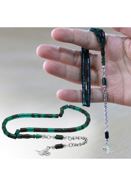 Kararmaz Metal Arnavut Zincir Püsküllü Kesme Kesim Yeşil Siyah Mini Boy Ateş Kehribar Tesbih fiyatları