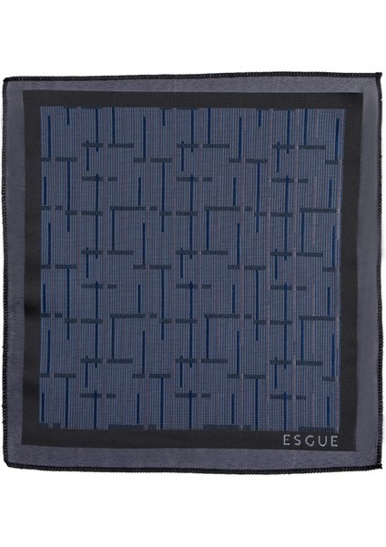 8 cm Klasik Geniş Hand Made Lacivert - Gri Çizgili Desen Mendilli Kravat indirimleri