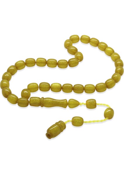 Sistemli Küp Kesim Bilek Boy Sedefli Sarı Ateş Kehribar Tesbih