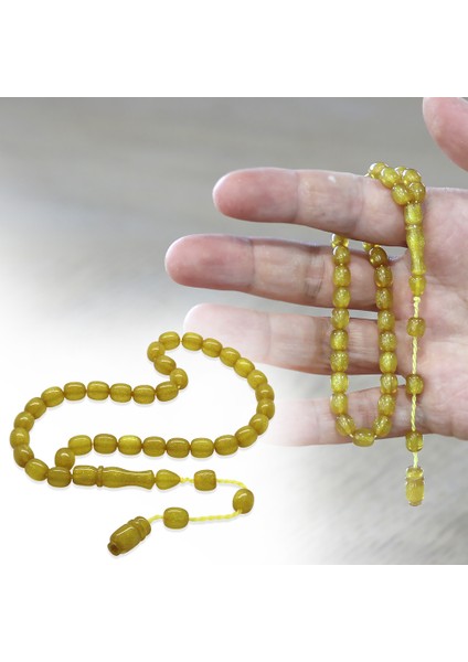 Sistemli Küp Kesim Bilek Boy Sedefli Sarı Ateş Kehribar Tesbih fiyatları