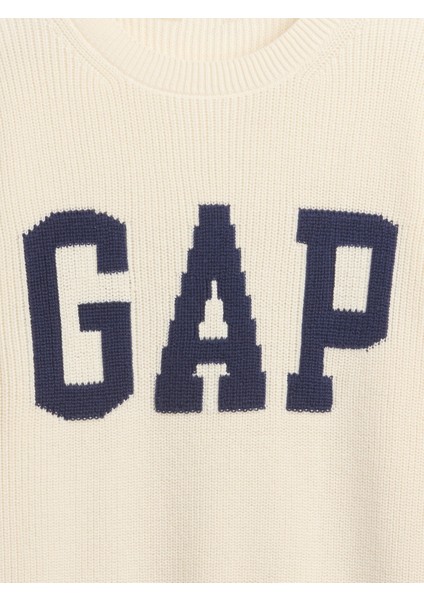 Kadın Beyaz Gap Logo Intarsia Kazak modelleri