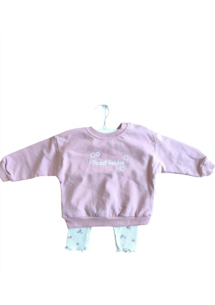 Laura Baby Çiçek Desenli Kız Bebek Çocuk Alt Üst Taytlı Takım modelleri