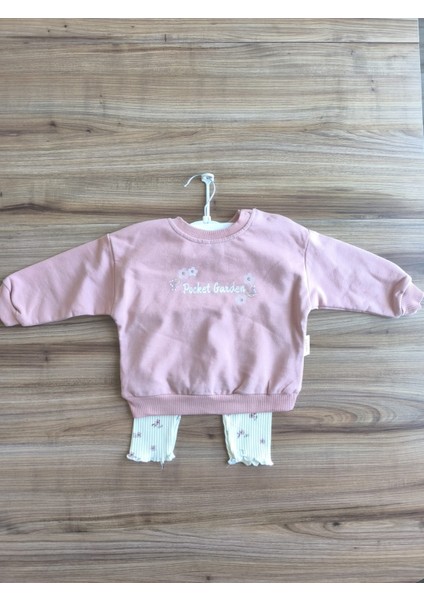 Laura Baby Çiçek Desenli Kız Bebek Çocuk Alt Üst Taytlı Takım