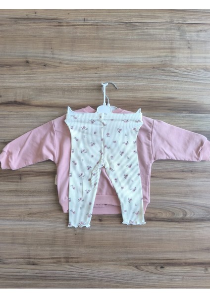 Laura Baby Çiçek Desenli Kız Bebek Çocuk Alt Üst Taytlı Takım