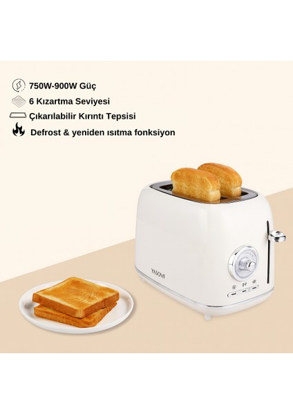 YK-688T Retro İki Dilim Ekmek Kızartma Makinesi