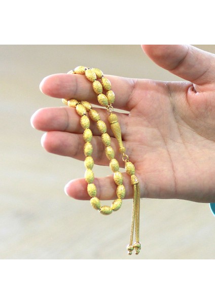 3 Lü Kamçı Püsküllü Greek Tasarım Arpa Kesim Altın Renk 925 Ayar Gümüş Tesbih fırsatları