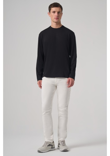 Erkek Siyah Trend Bisiklet Yaka Rayon Sweatshirt indirimleri