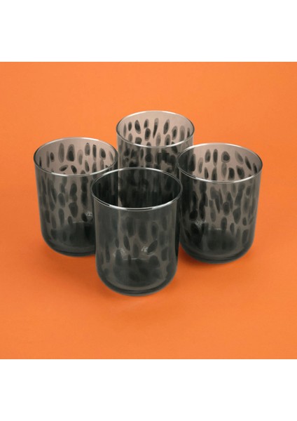 Calista 4'lü Su Bardağı Seti - Siyah - 350 ml