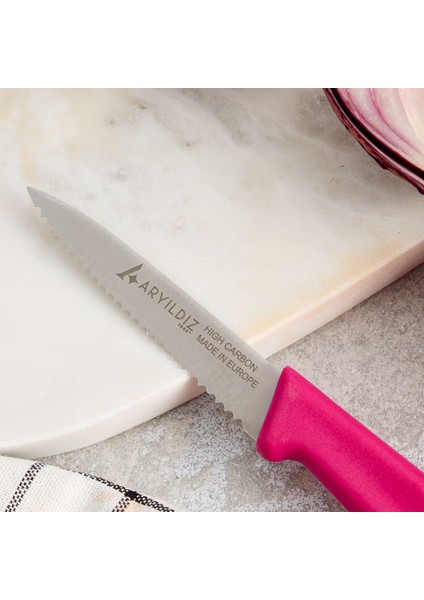 Daily Tırtıklı Meyve Bıçağı Pembe 9 cm fiyatları