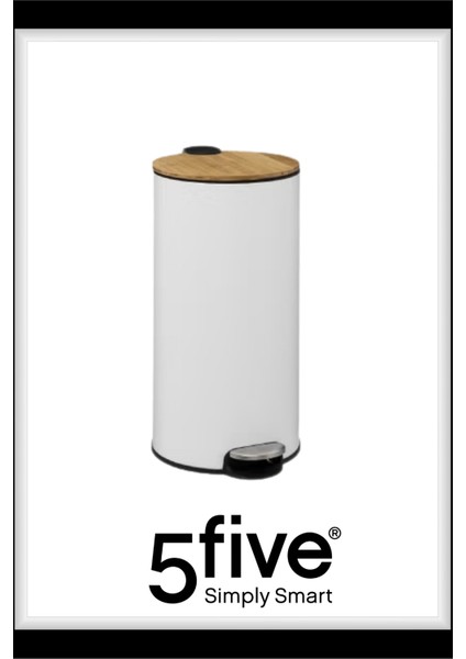 Çöp Kovaları Simply Smart Bambou 30 Lt Metal Beyaz