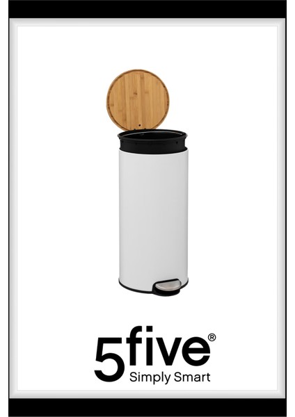 Çöp Kovaları Simply Smart Bambou 30 Lt Metal Beyaz fiyatları