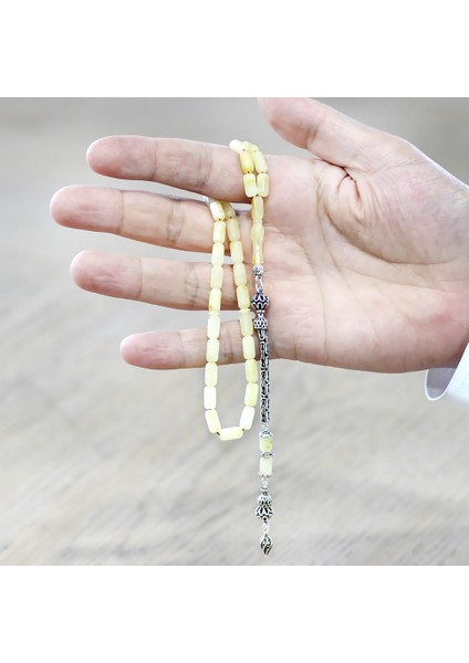 925 Ayar Gümüş Kral Zincir Püsküllü Kapsül Kesim Soft Sarı Beyaz Doğal Damla Kehribar Tesbih modelleri