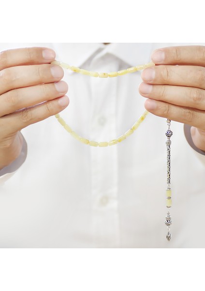 925 Ayar Gümüş Kral Zincir Püsküllü Kapsül Kesim Soft Sarı Beyaz Doğal Damla Kehribar Tesbih fırsatları