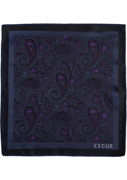 8 cm Klasik Geniş Hand Made Lacivert - Mor Şal Desen Mendilli Kravat indirimleri