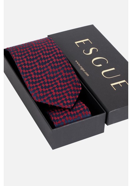 8 cm Klasik Geniş Hand Made Bordo - Lacivert Desenli Mendilli Kravat fırsatları