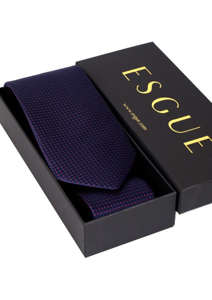 8 cm Klasik Geniş Hand Made Lacivert - Bordo Nokta Desen Mendilli Kravat fırsatları