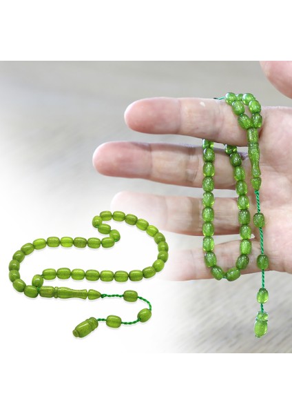 Sistemli Küp Kesim Bilek Boy Sedefli Yeşil Ateş Kehribar Tesbih fiyatları