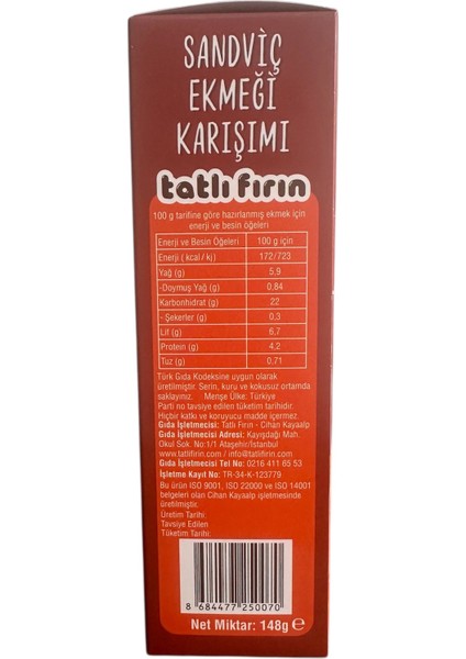 Sandviç Ekmeği Karışımı fiyatları