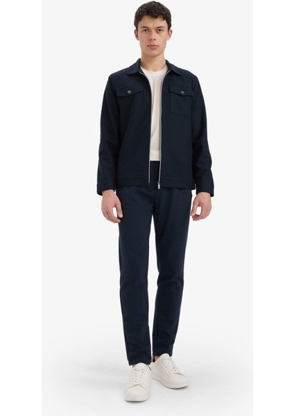 Slim Fit Dar Kesim Astarlı Fermuarlı Cepli Mevsimlik Baharlık Mont D7533AX25AU