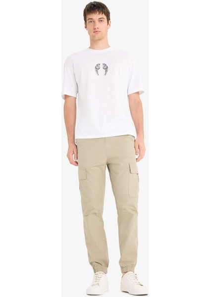 %100 Pamuk Regular Kargo Cepli Yazlık Jogger Paraşüt Pantolon