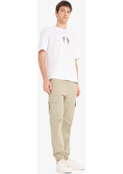 %100 Pamuk Regular Kargo Cepli Yazlık Jogger Paraşüt Pantolon